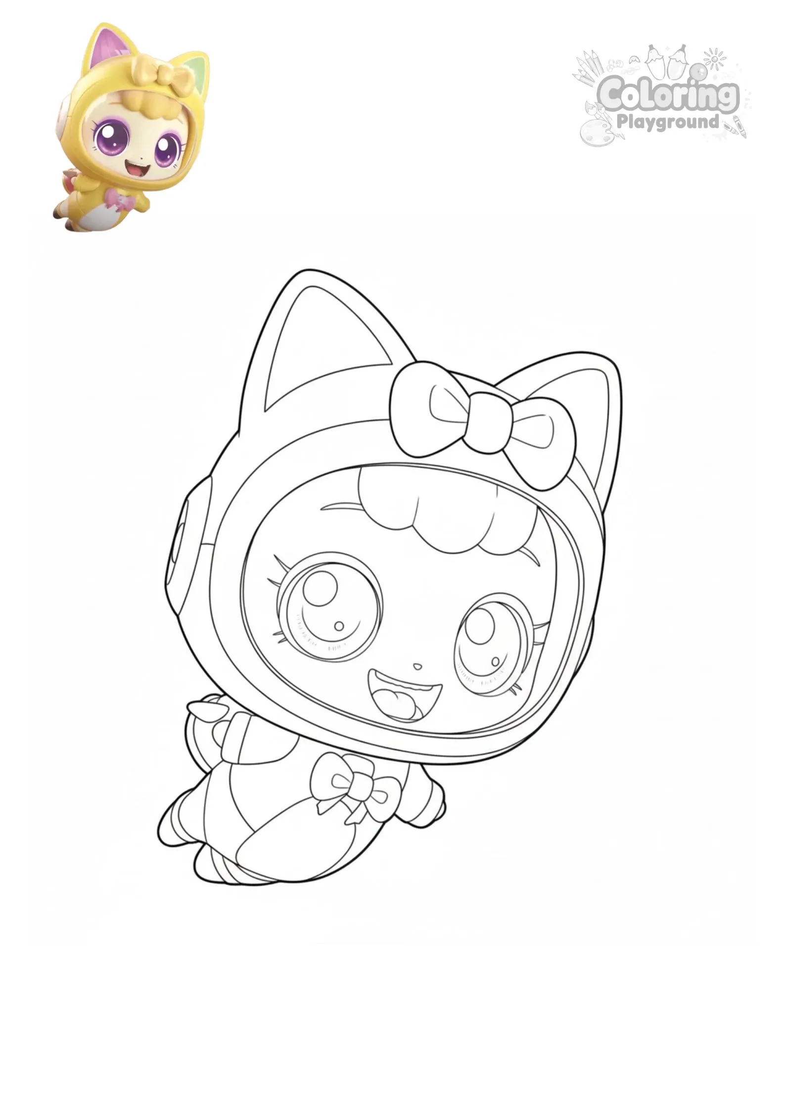 모자를 쓴 딩동핑 - 티니핑 어린이 색칠공부 도안