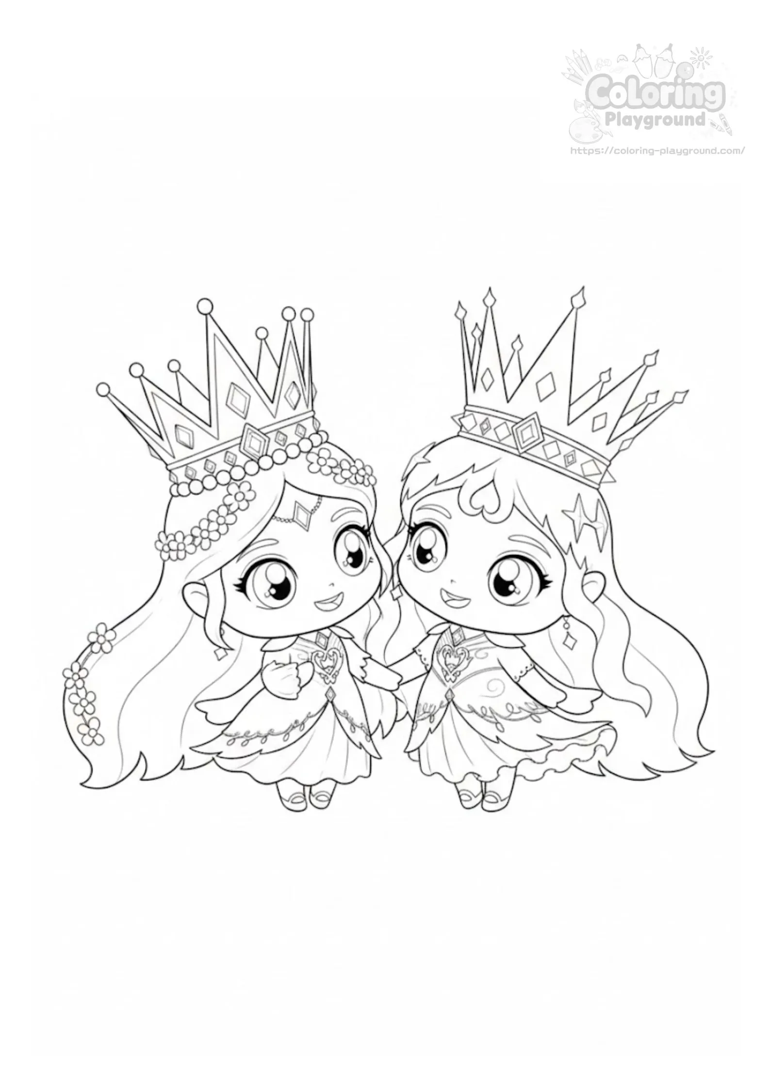 다이아나핑과 이클립스핑 - 티니핑 어린이 색칠공부 도안