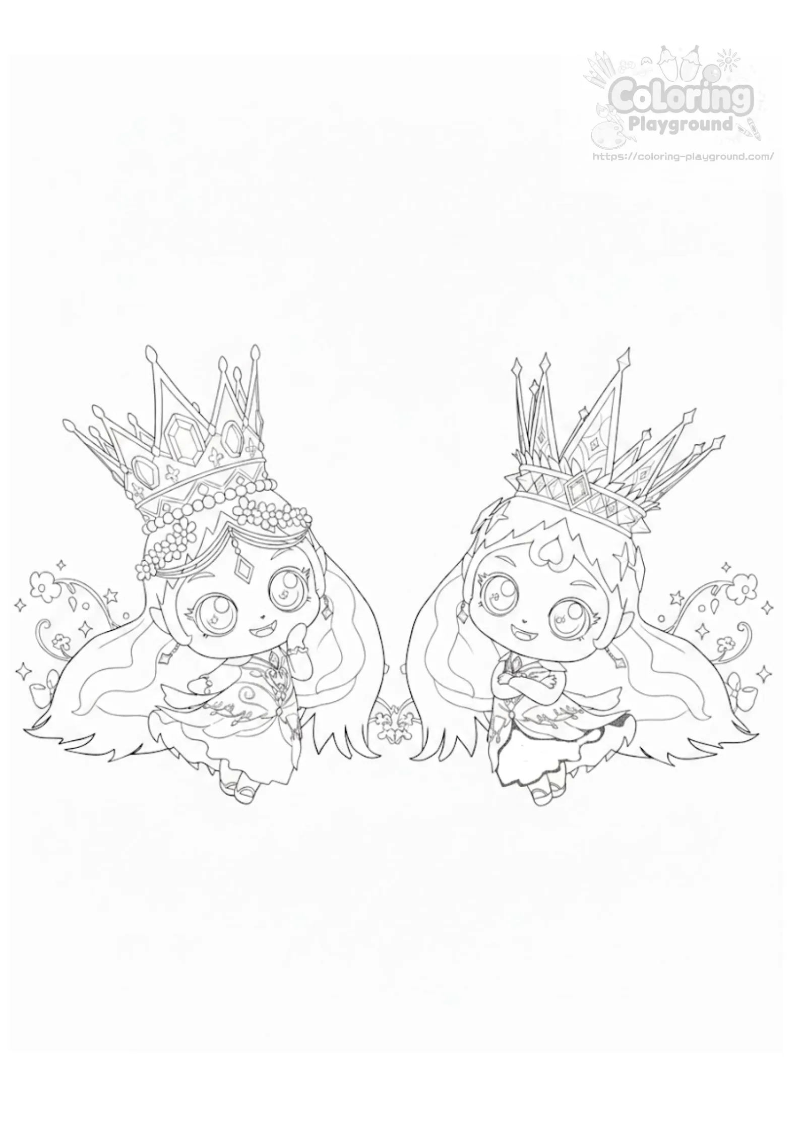 다이아나핑과 이클립스핑 - 티니핑 어린이 색칠공부 도안