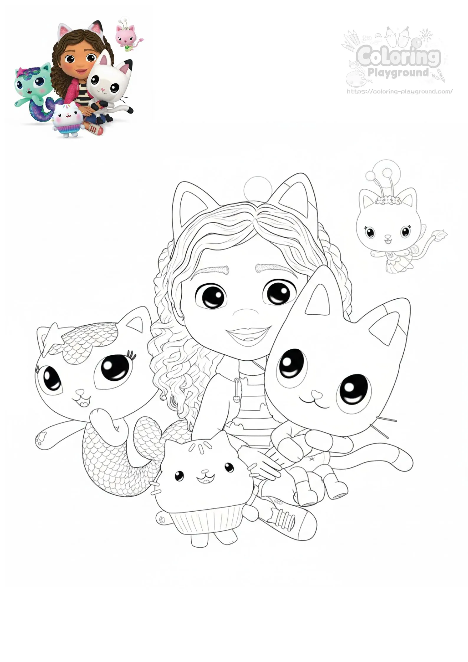 개비와 고양이 친구들 - 개비의 매직하우스 어린이 색칠공부 도안