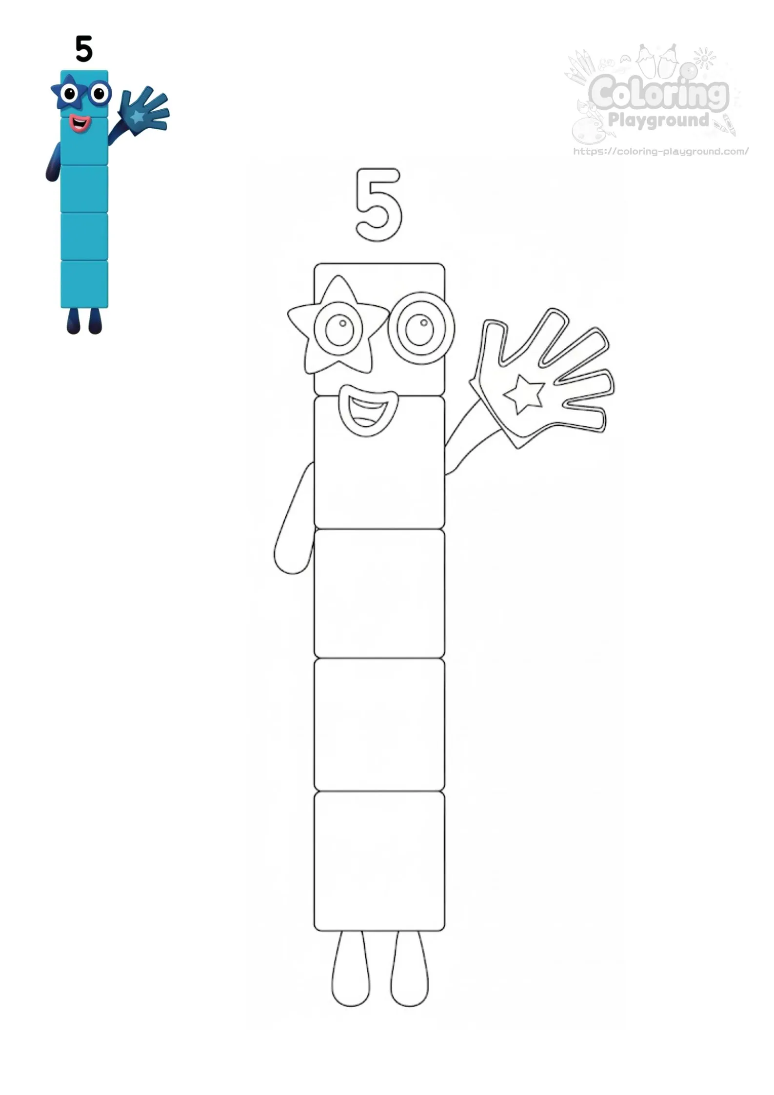 넘버블록스 5 오 - 블록 유니버스 어린이 색칠공부 도안