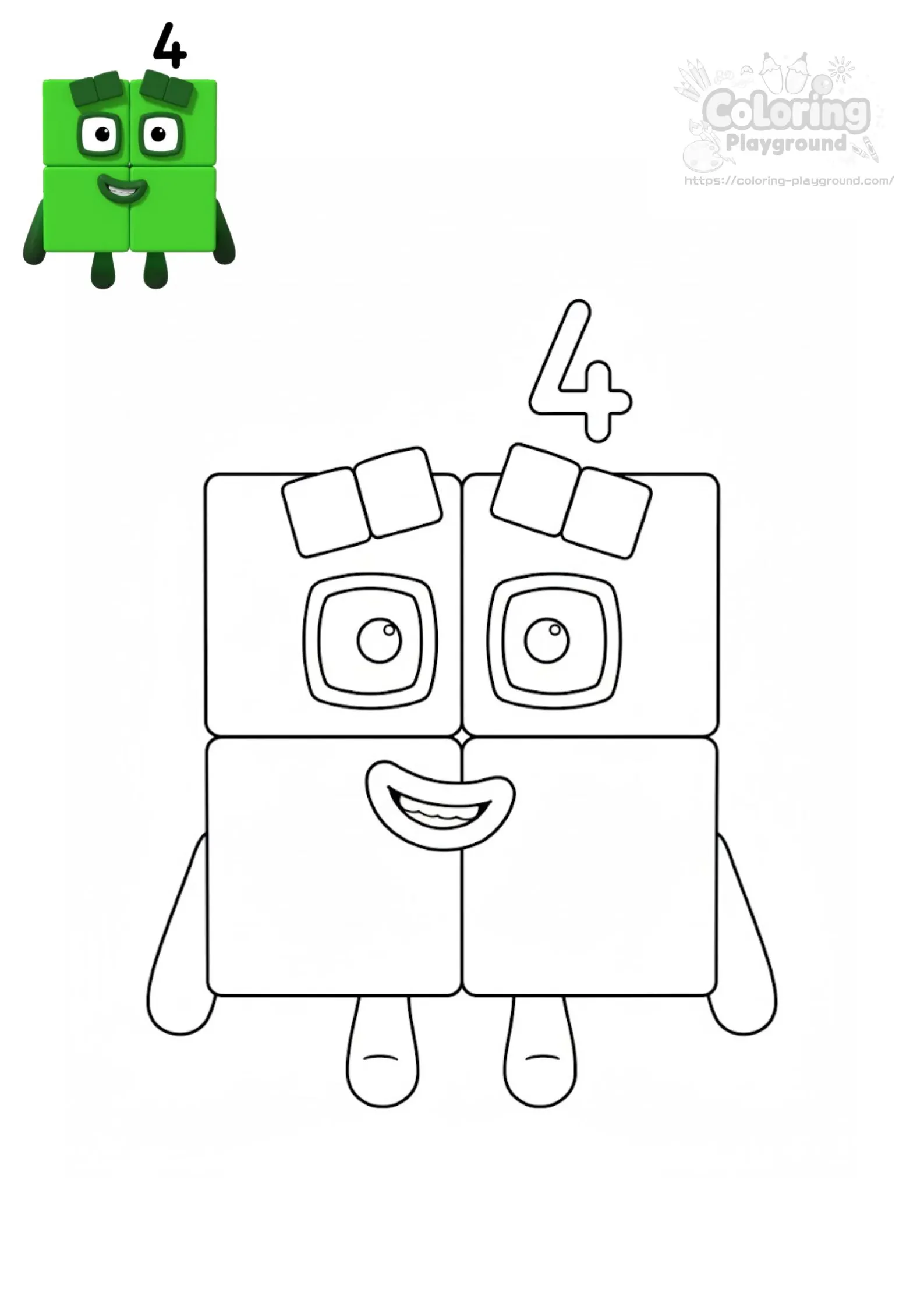 넘버블록스 4 사 - 블록 유니버스 어린이 색칠공부 도안