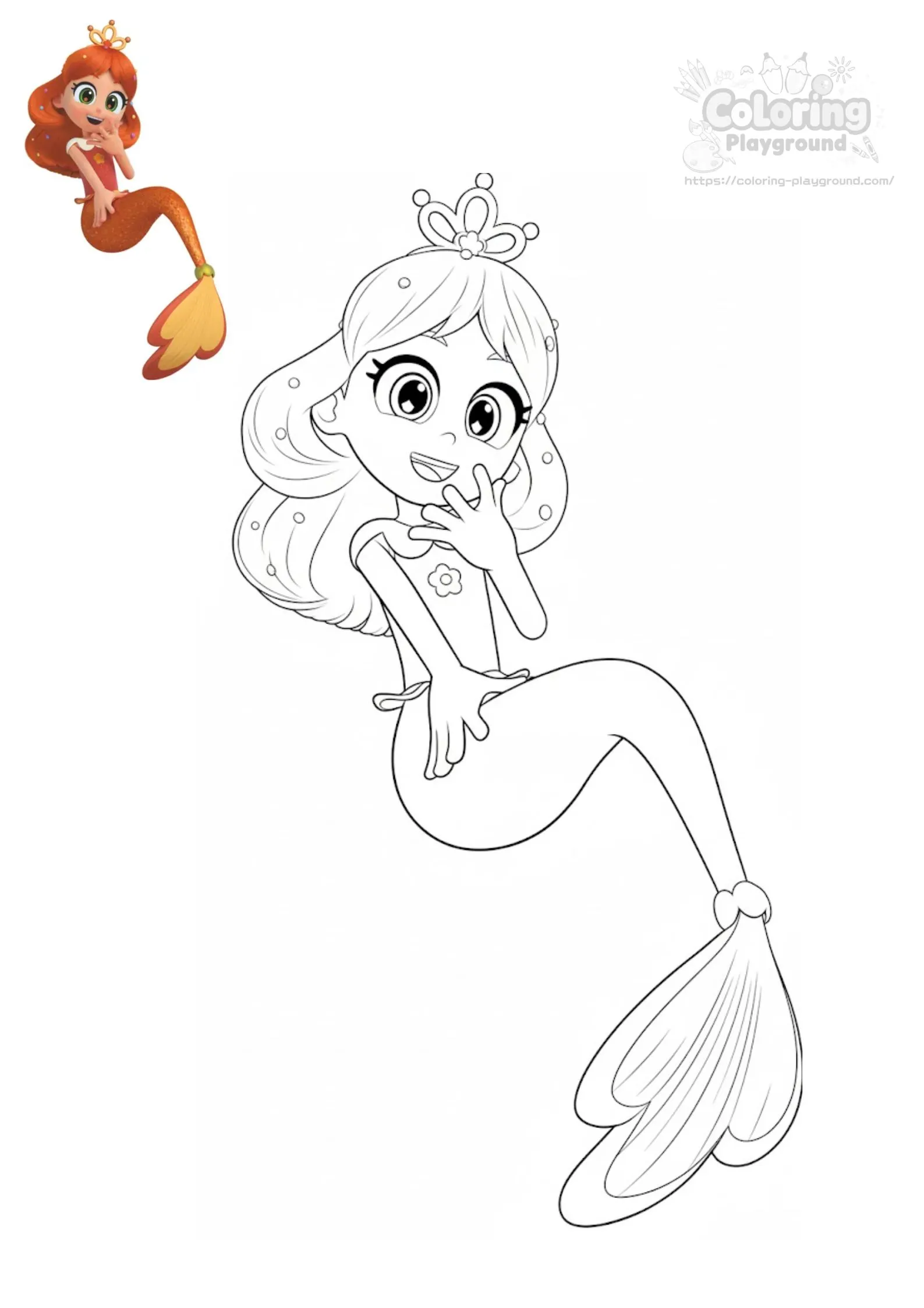 오렌지 앰버 - 레인보우 버블젬 어린이 색칠공부 도안