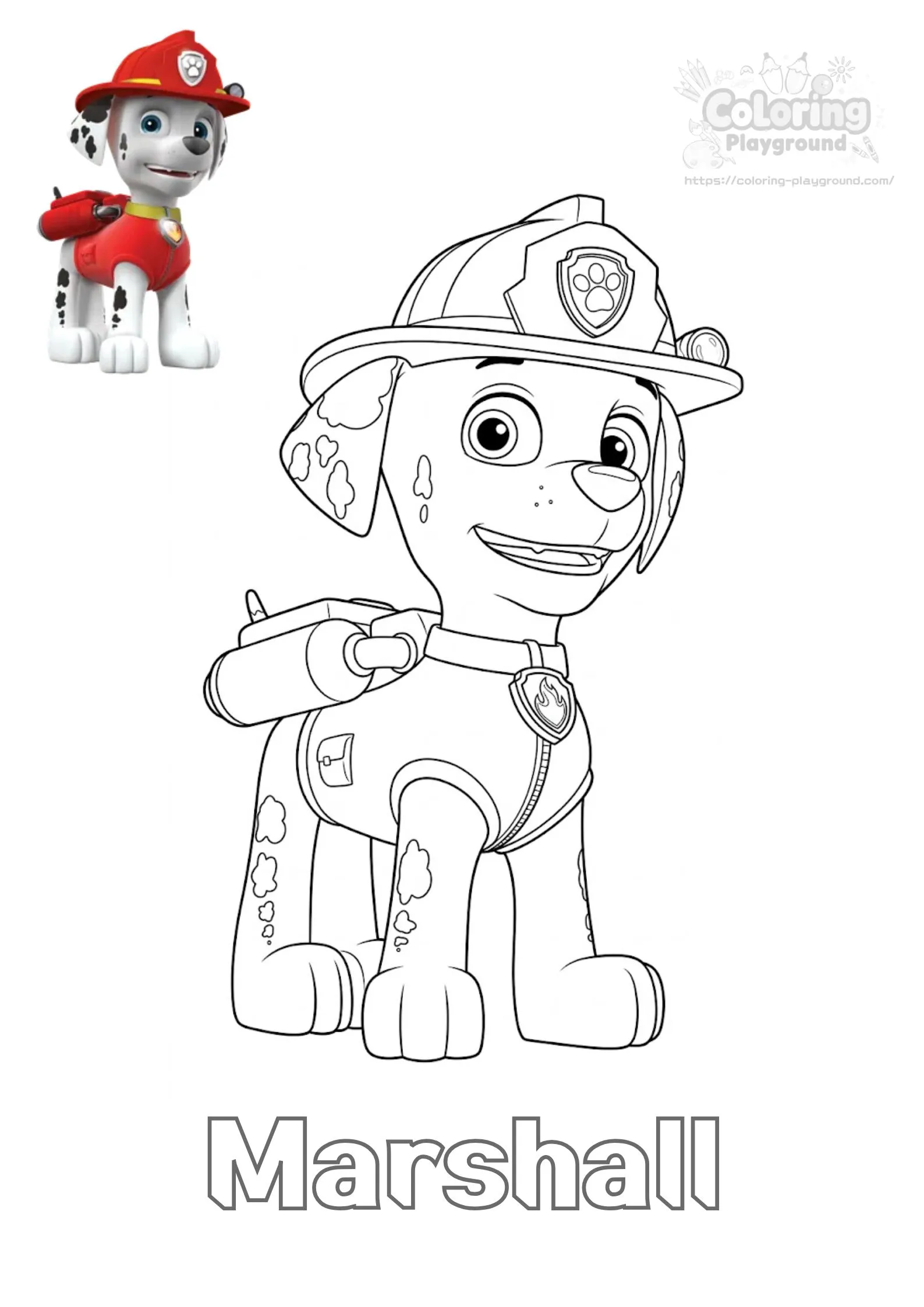 마셜 색칠도안 - 퍼피구조대 어린이 색칠공부 도안