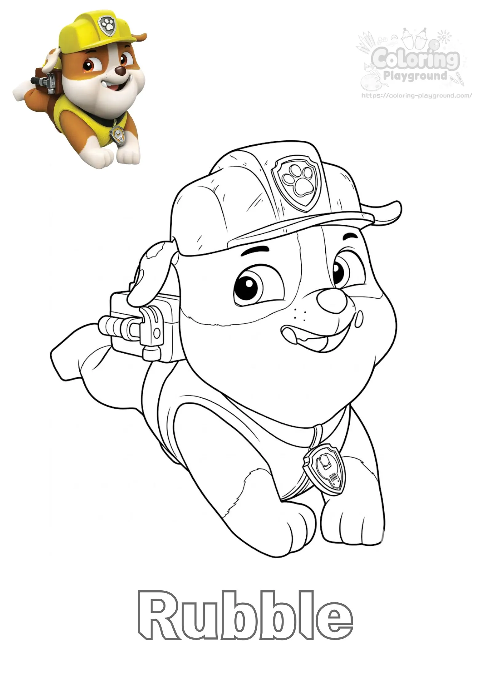 러블 색칠도안 - 퍼피구조대 어린이 색칠공부 도안