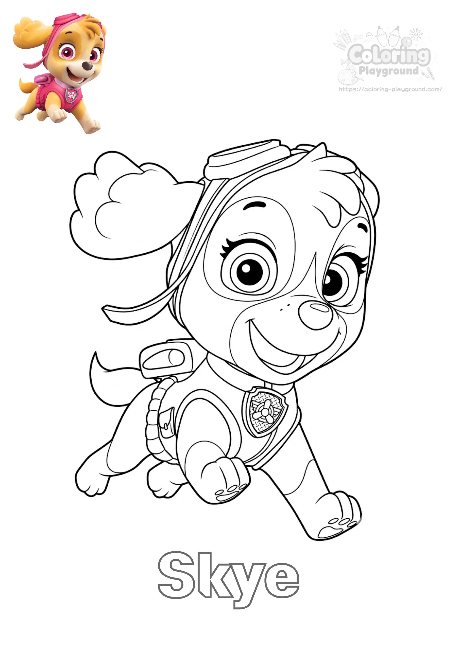 스카이 색칠도안 - 퍼피구조대 어린이 색칠공부 도안