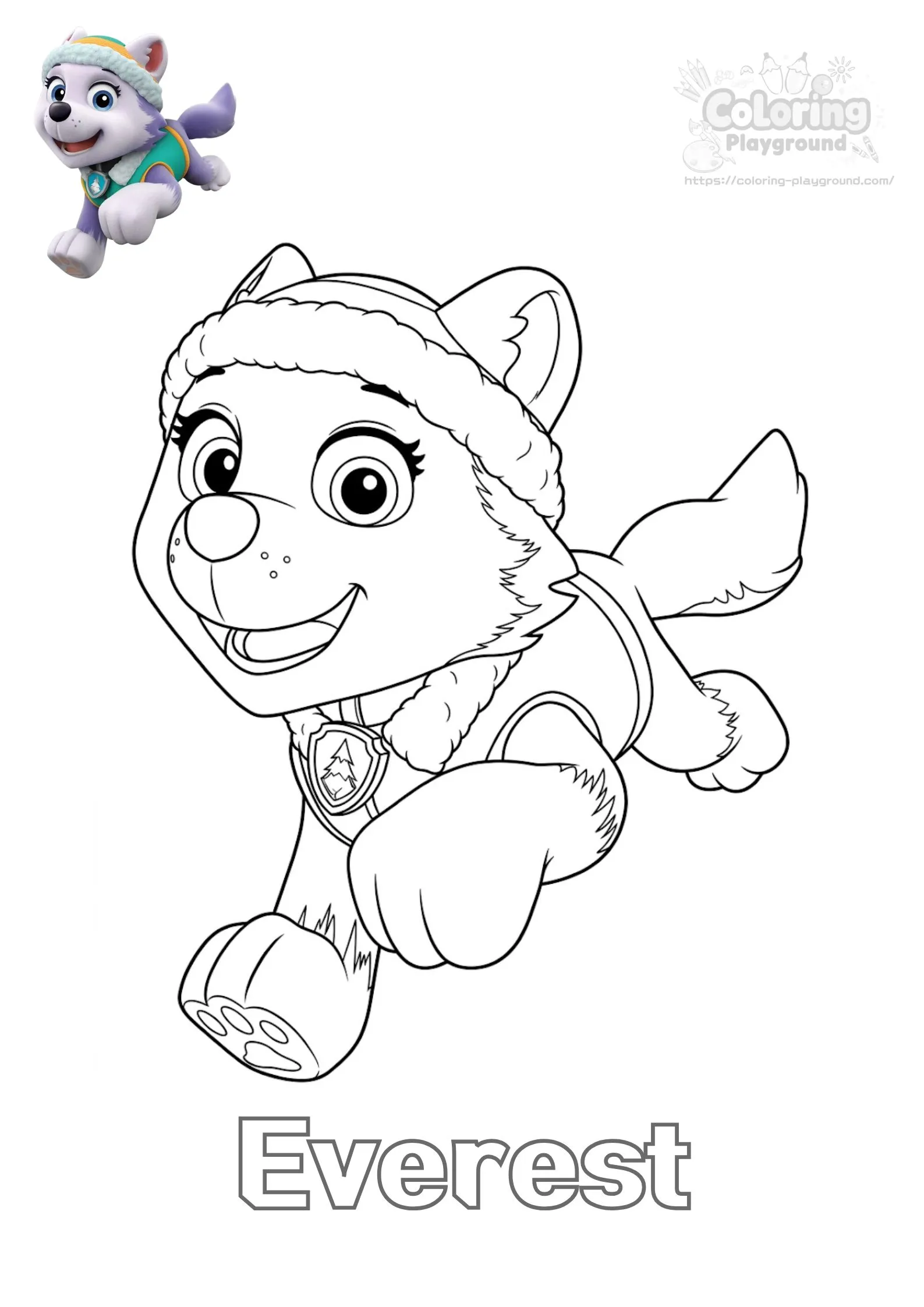 에베레스트 색칠도안 - 퍼피구조대 어린이 색칠공부 도안