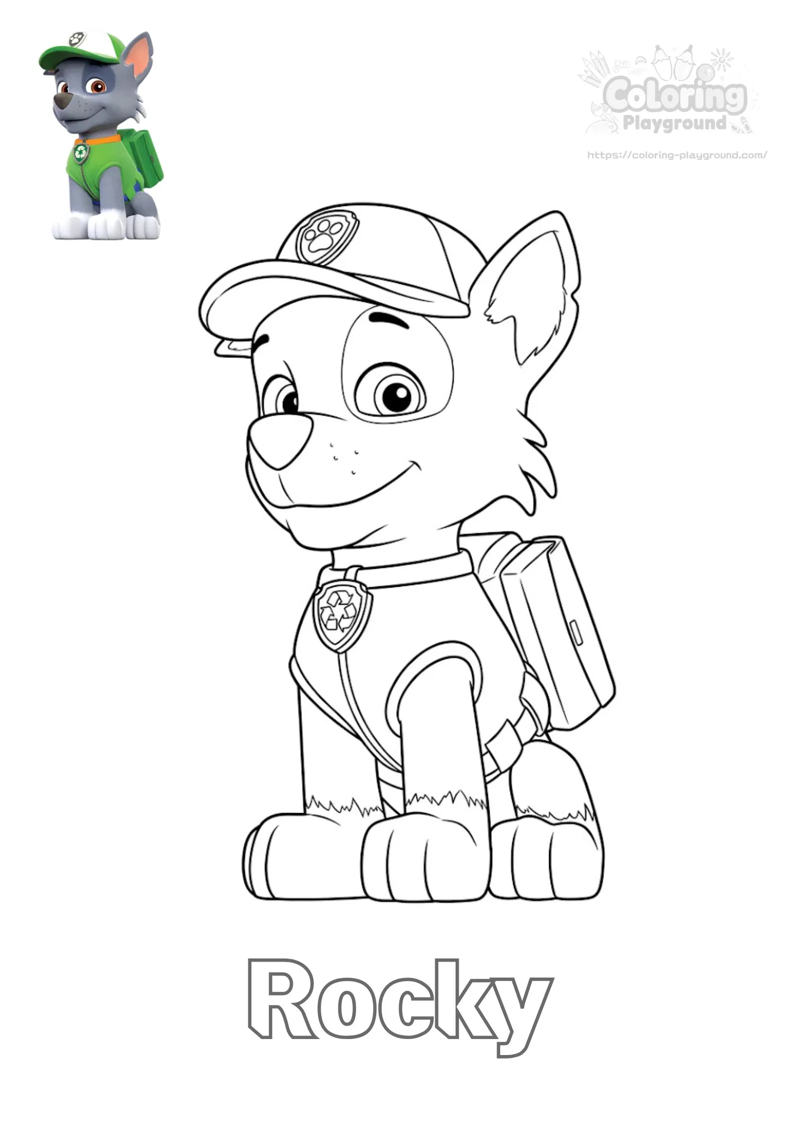 록키 색칠도안 - 퍼피구조대 어린이 색칠공부 도안