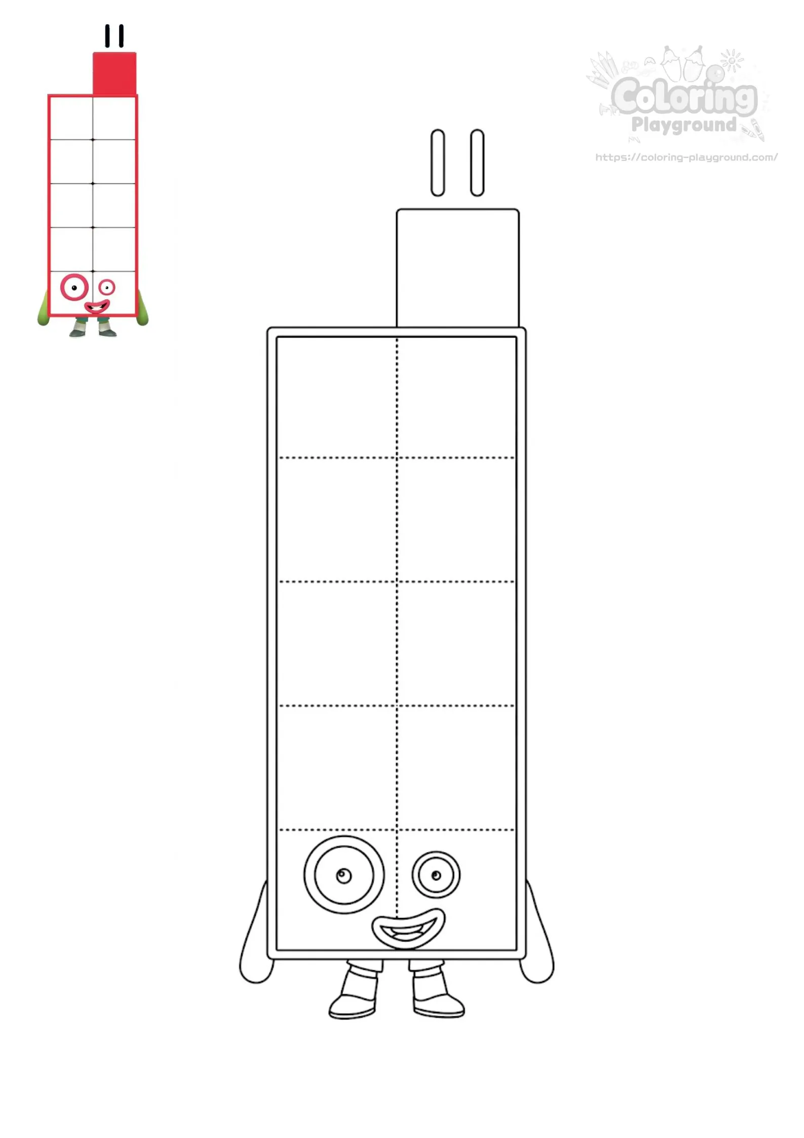 넘버블록스 11 십일 - 블록 유니버스 어린이 색칠공부 도안
