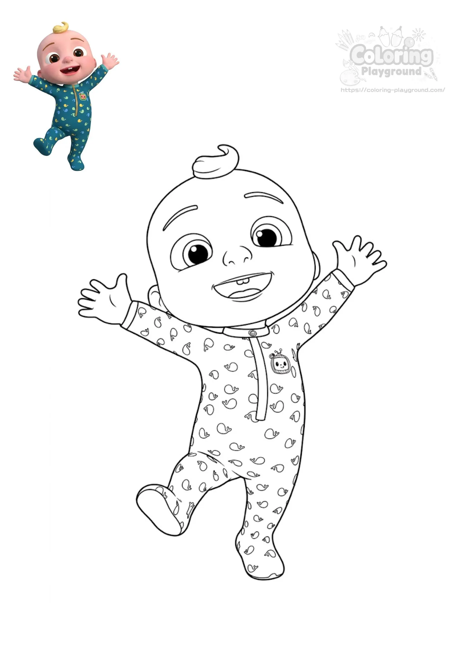 코코멜론 제이제이 색칠 도안 - 코코멜론 어린이 색칠공부 도안