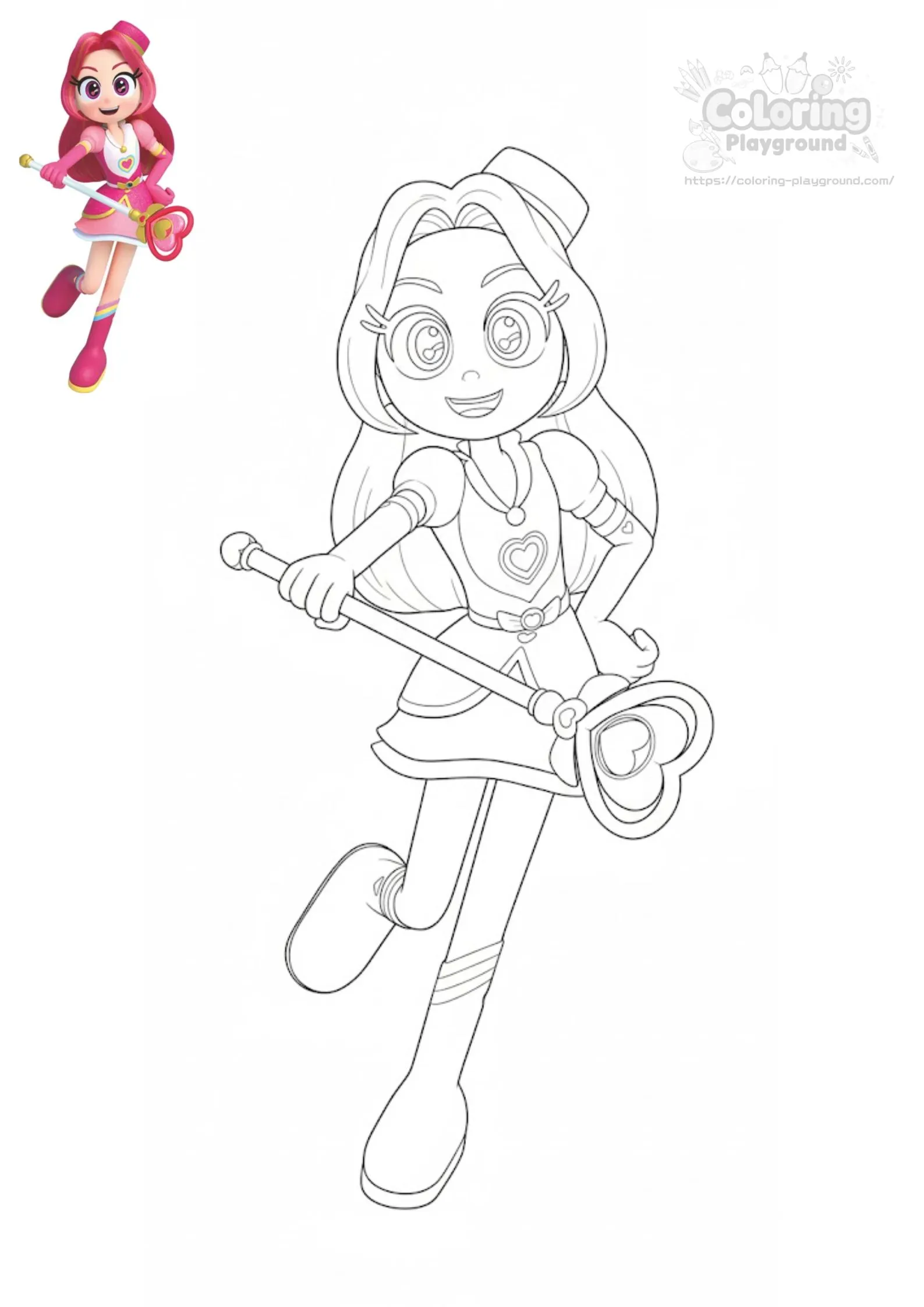 레드 루비(샤이닝 레드) - 레인보우 버블젬 어린이 색칠공부 도안