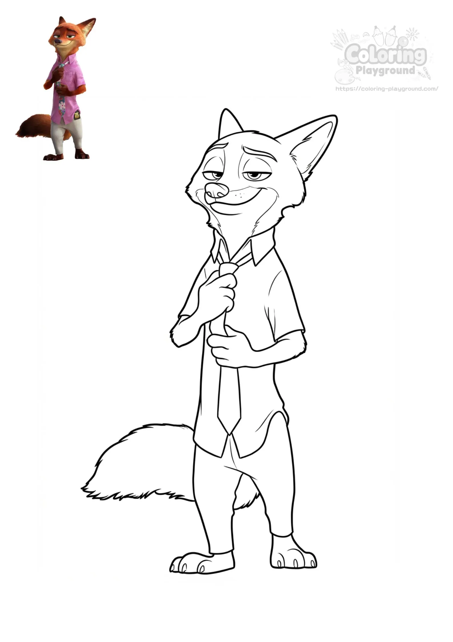 닉 - 디즈니 어린이 색칠공부 도안